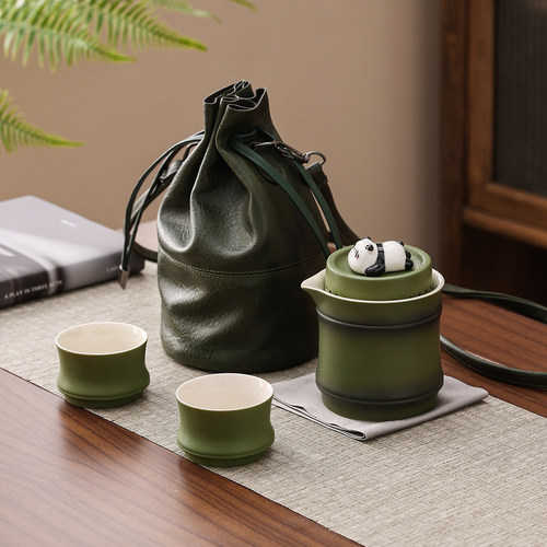 骉瓷竹节快客杯便携旅行茶具