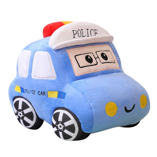 小汽车毛绒玩具警车公仔挖掘机玩偶工程车大抱枕男孩儿童生日礼物