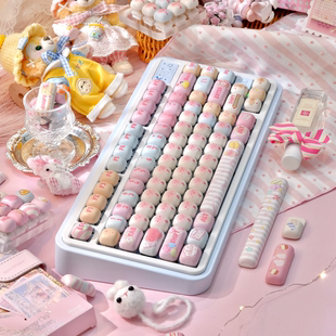 猫尔本MOG高度馒头外形圆润可爱主题热升华十字机械键盘女生键帽
