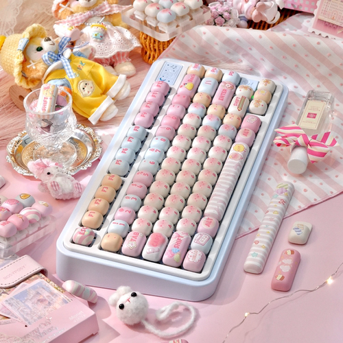 猫尔本MOG高度馒头外形圆润可爱主题热升华十字机械键盘女生键帽