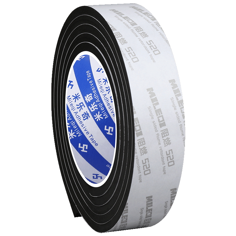 耐高温密封条单面胶EVA海绵胶带实心缓冲减震静音门窗密封隔音防风设备防撞1/2/3/4/5/6/7/8/10mm厚防火阻燃