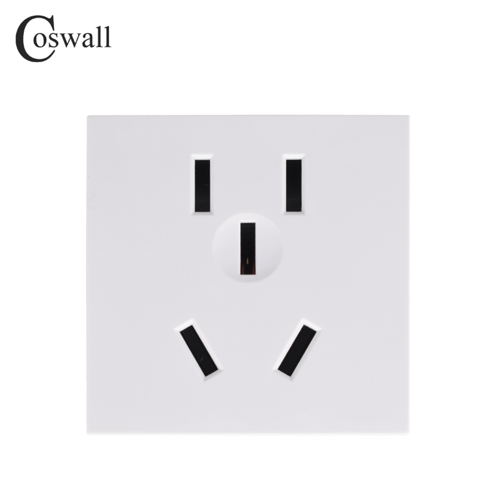 45型卡扣式10A普通五孔插座模块 嵌入式新国标五插功能键45*45