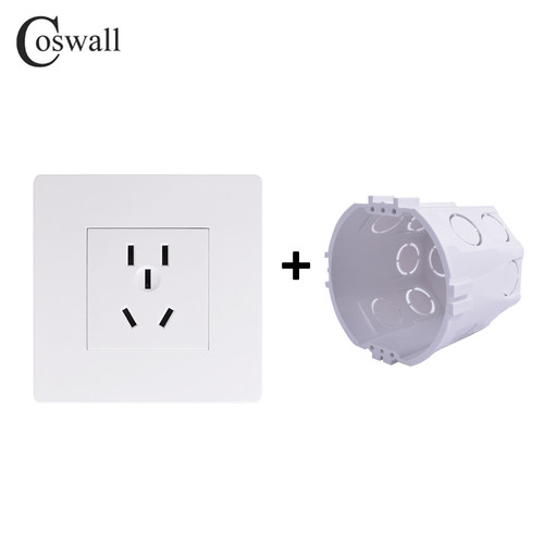 圆盒专用平面10A五孔插座 新国标家用插座 PC面板墙壁插座