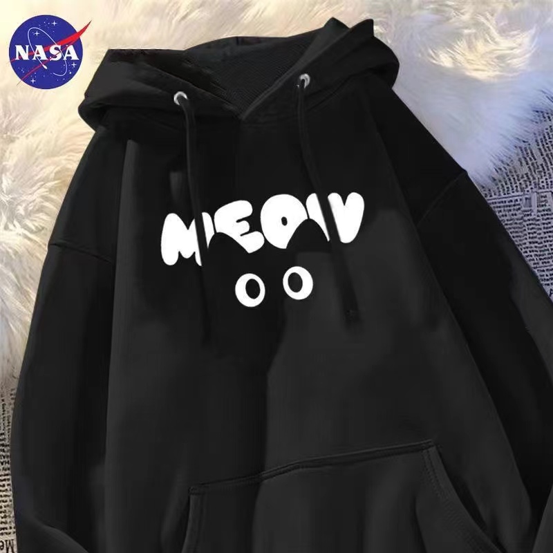 NASA联名美式重磅猫耳卫衣男女童2024新款连帽卫衣宽松中大童上衣