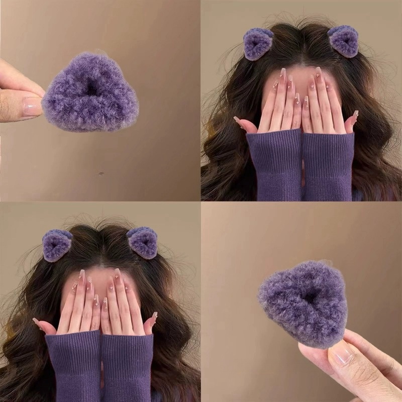 高颅顶羊羔毛绒公主头小抓夹女