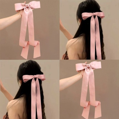 2025新款粉色蝴蝶结超长飘带少女