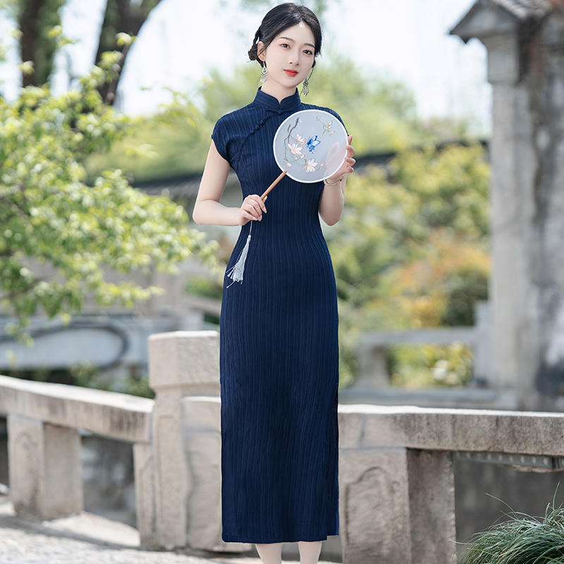 挽苏2025新款春夏弹力纱旗袍