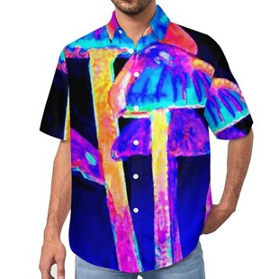 printed short sleeved Men 系扣印花短袖 buckle shirt男士 衬衣