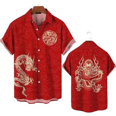 男士龙纹3D数码印花上衣