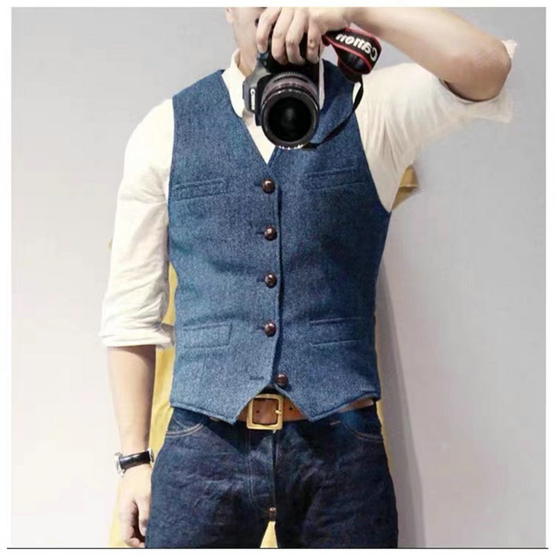 复古英伦休闲西服背心单排扣马甲