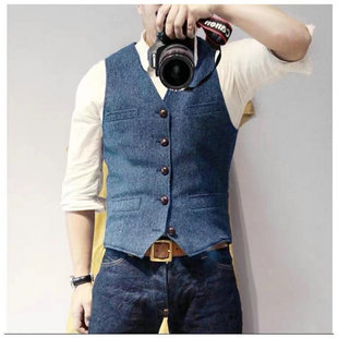 vest男士 style 复古英伦休闲西服背心单排扣马甲 British Casual