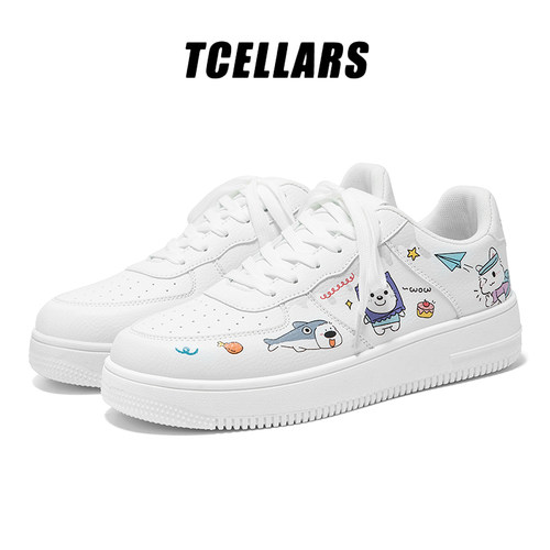 TCELLARS男鞋小白鞋时尚潮流百搭透气增高软底学生夏运动休闲板鞋