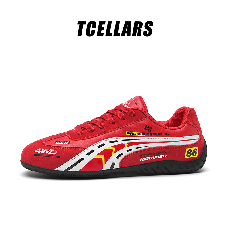 TCELLARS红色赛车德训鞋休闲男鞋