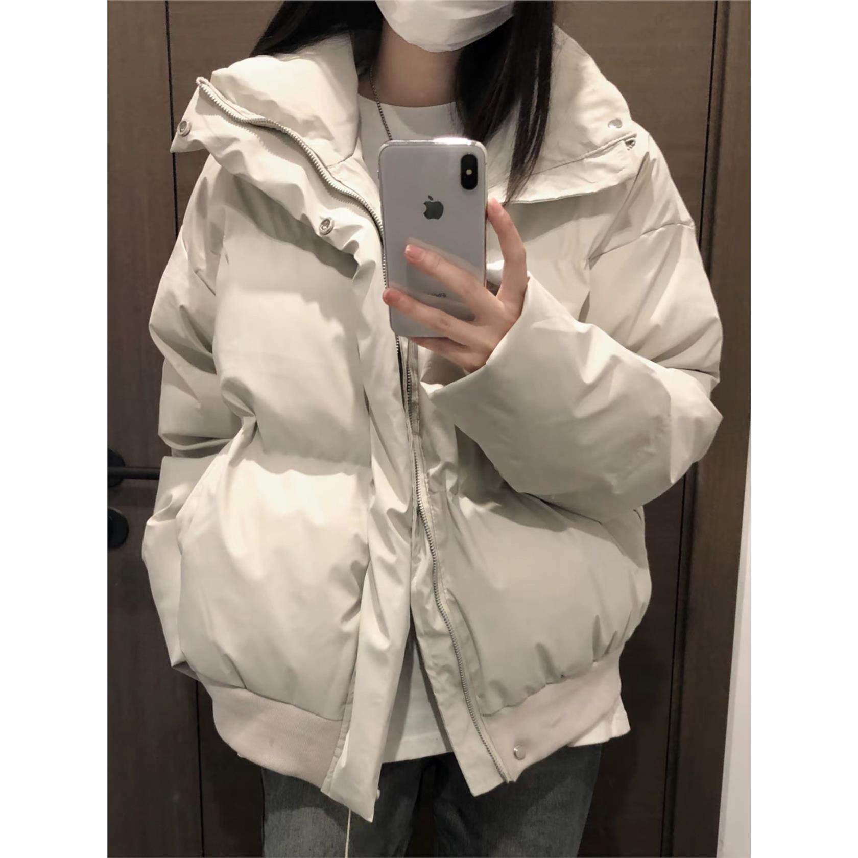 米白色美式棉服女款冬季加厚2025新款高级感棉衣立领面包服外套潮,个性定制/设计服务/DIY,棉服工装,淘宝优惠券,粉丝福利购,淘宝优惠卷