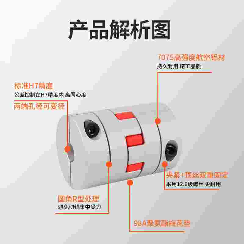 梅花联轴器弹性连轴器丝杆伺服马达大扭矩爪式星形连接器30405565