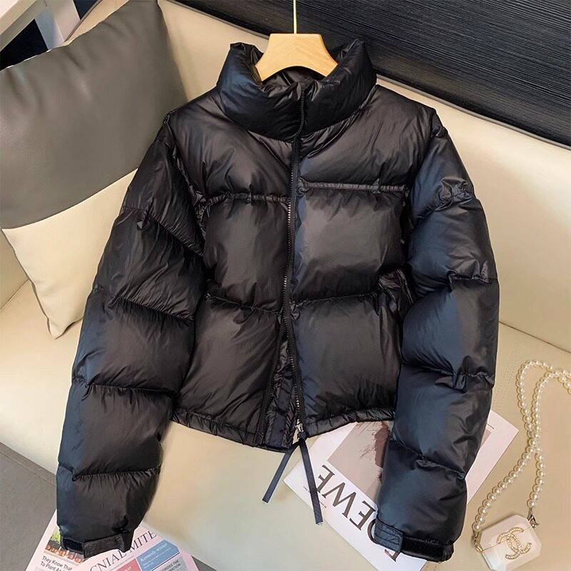 黑色立领短款加厚保暖羽绒棉服女冬季2026年新款气质时尚棉衣外套