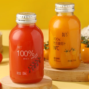 杜氏番茄 nfc高颜值玻璃瓶装番茄汁100%鲜榨非浓缩饮料两箱共12瓶