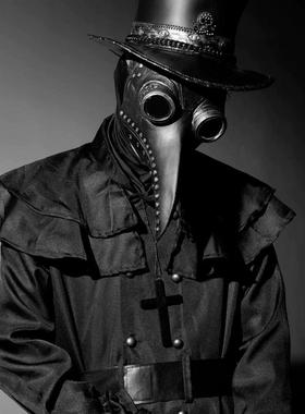 万圣节瘟疫医生cos服装黑死病衣服饰恐怖SCP049鸟嘴乌鸦面具成人