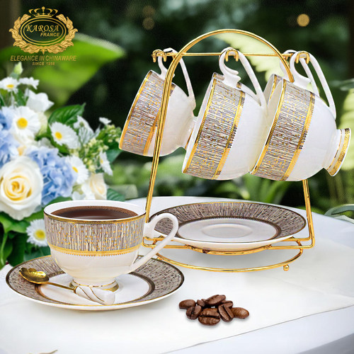 欧式骨瓷高档精致咖啡杯套装