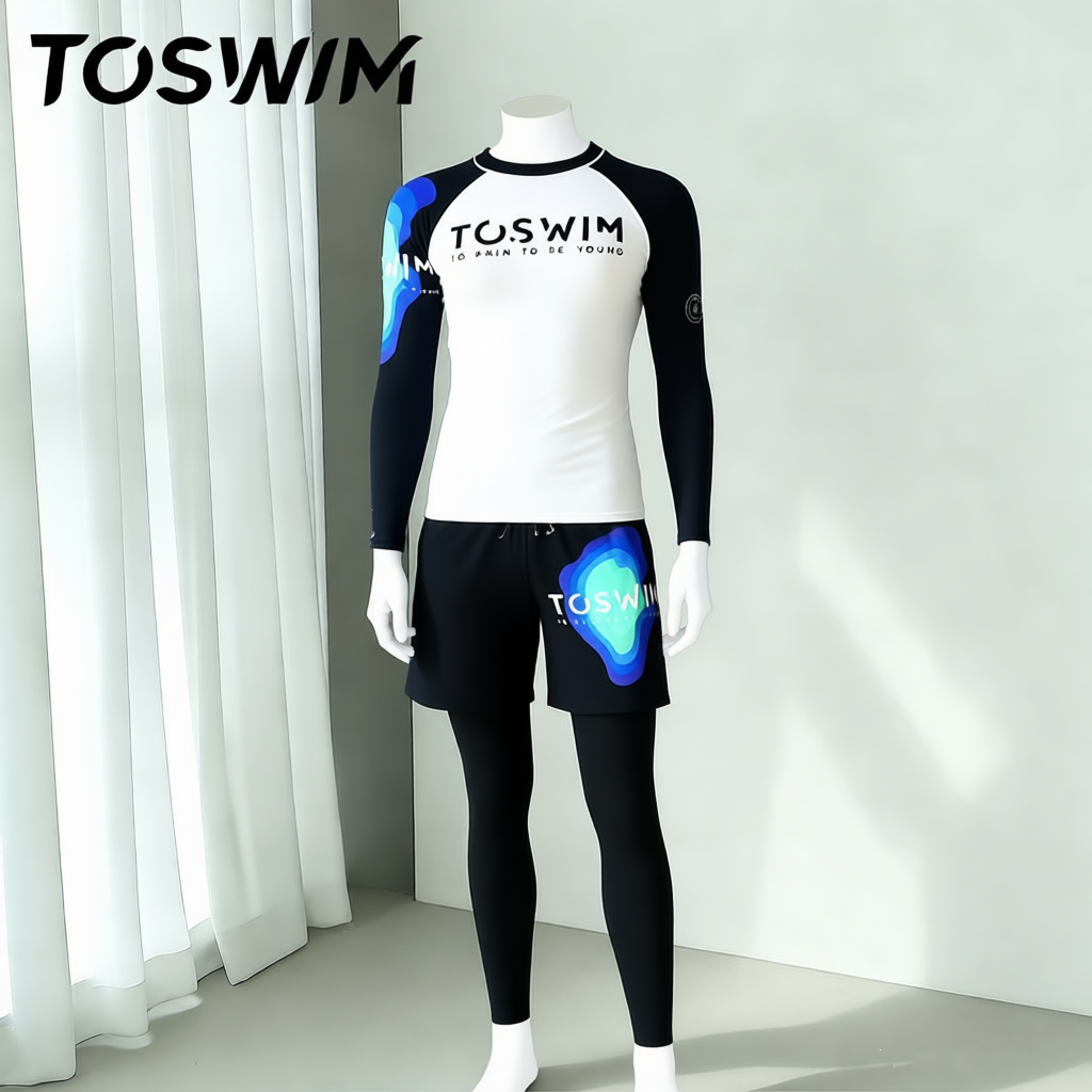 【样衣清仓-幻彩电掣】TOSWIM拓胜正品泳裤男泳衣潜水冲浪服温泉