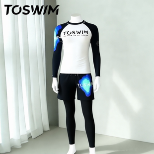 【样衣清仓-幻彩电掣】TOSWIM拓胜正品泳裤男泳衣潜水冲浪服温泉