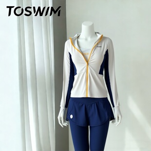 长裤 TOSWIM分体泳衣女冲浪潜水服长袖 绯霞流云 温泉 样衣清仓