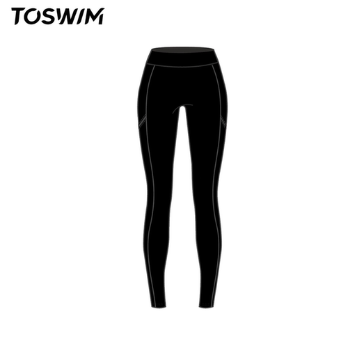 【样衣清仓-墨鱼黑长裤】TOSWIM拓胜女士游泳长裤运动健身瑜伽裤