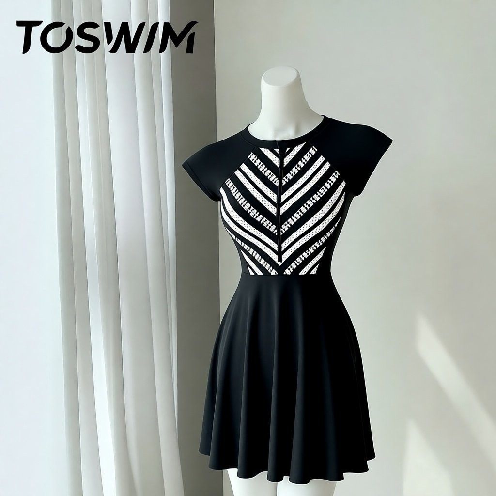 【样衣清仓-字母链条】TOSWIM拓胜正品裙式连体泳衣女夏游泳衣,运动/瑜伽/健身/球迷用品,连体泳衣,淘宝优惠券,粉丝福利购,淘宝优惠卷