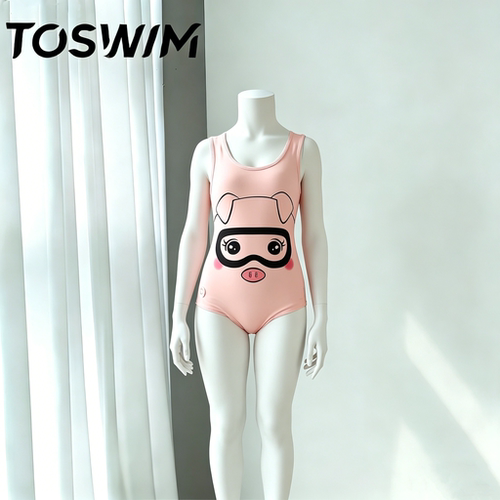 【样品清仓-猪猪天使】TOSWIM儿童泳衣女童连体小中童游泳衣泳装
