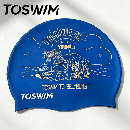 【样品清仓-夏日午后】TOSWIM泳帽不勒头长发加大防水硅胶游泳帽