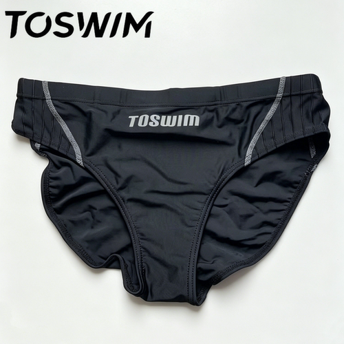 【样衣清仓-黑银三角】TOSWIM男游泳裤三角简约泳裤高级竞速专业