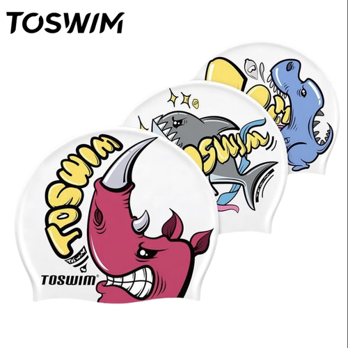 【瑕疵清仓-卡通系列】TOSWIM拓胜游泳帽成人舒适防水泳帽卡通