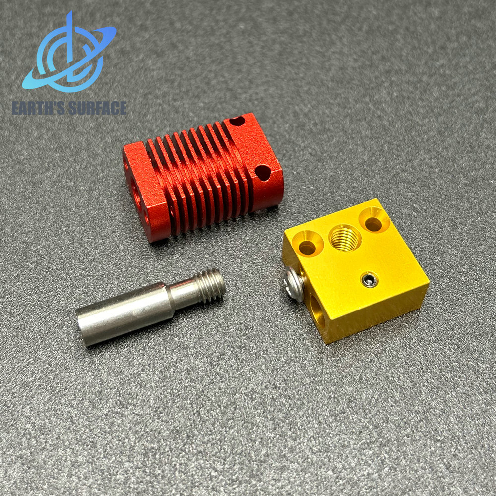 DB-3D打印机配件Ender3 CR10热端喷头挤出头CR10喉管加热块散热块