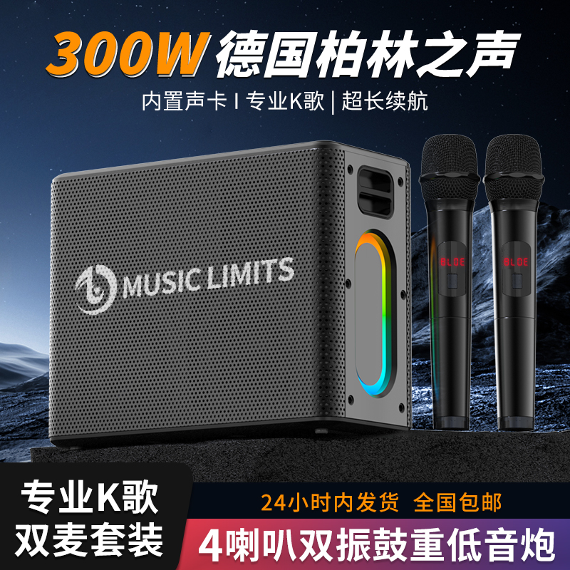 德国柏林之声蓝牙音响高音质大功率300W超重低音家用户外K歌音响