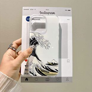 15Pro iPhone11 13新款 冲卷浪花适用x苹果11IMD壳苹果16