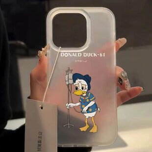 打针唐老鸭适用苹果11幻影壳苹果xsmax透明壳16 14磨砂13p 15plus