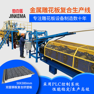 双面钢板泡沫苯板雕花墙板生产线设备 380mm雕花板设备