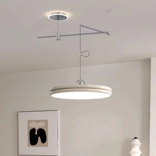 全光谱摇臂飞碟餐厅吊灯包豪斯风吧台现代简约可移位饭厅餐桌灯具