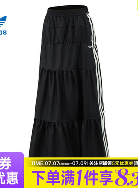 adidas阿迪达斯三叶草ADICOLOR夏季女子运动裙子休闲半身裙KY5728