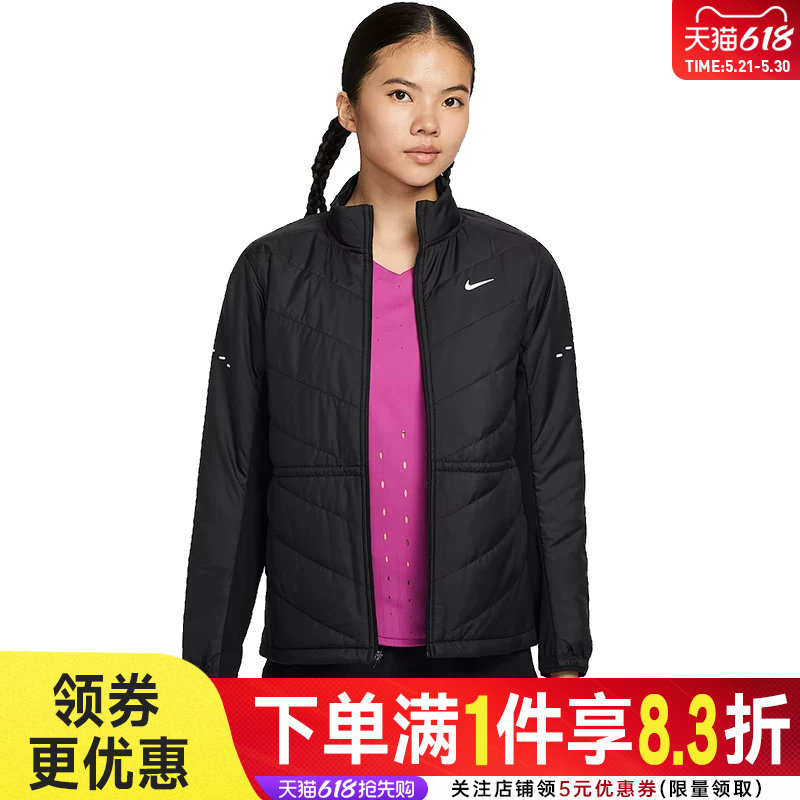 nike耐克冬季女子跑步运动休闲棉服立领防风保暖外套HV2745