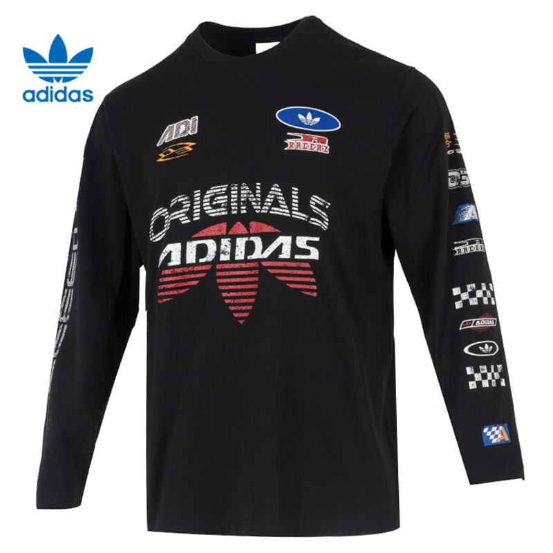 adidas阿迪达斯三叶草STREET秋季男子运动休闲圆领长袖T恤KH1199