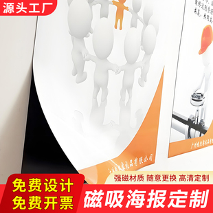磁性贴定制磁吸海报打印制作白板冰箱贴画面定制UV印刷可擦写车贴