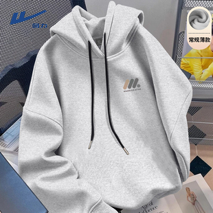 回力休闲百搭连帽卫衣男春季高级感慵懒风上衣青少年宽松百搭外套