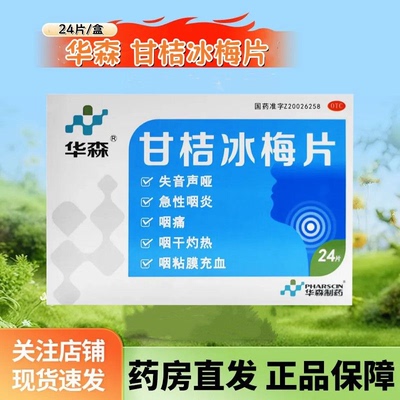 华森 甘桔冰梅片 0.2g*24片/盒 效期至2026年5月