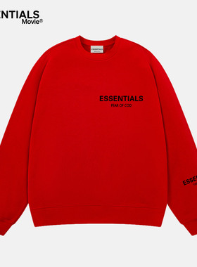 【一折专区】奥特莱斯丨百万畅销丨ESSENTIALS官方丨红色圆领卫衣