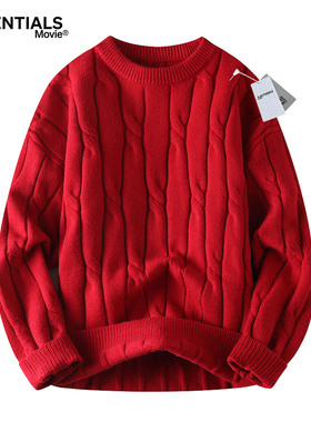 【一折专区】新品促销丨ESSENTIALS MOVIE官方丨红色针织衫毛衣男