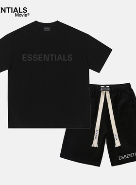 ESSENTIALS MOVIE官方休闲套装男女情侣运动时尚短袖短裤两件套