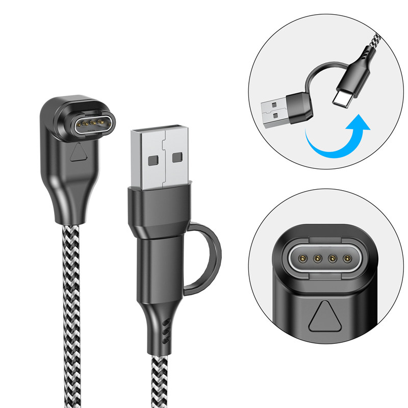 USB+type c二合一手表充电线适用Garmin佳明手表本能飞耐时245/265/965/Fenix7Pro/6X/5X/Vivoactive3充电器