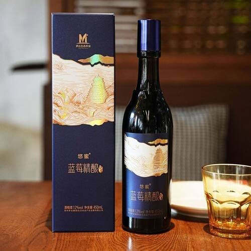 【整箱6瓶】悠蜜UMEET蓝莓精酿U享450ml*6瓶12度半干型发酵酒送礼