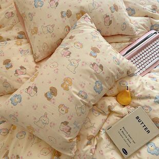 2025A类卡通信封枕套一对48x74cm单人枕芯长方形枕巾套非纯棉全棉